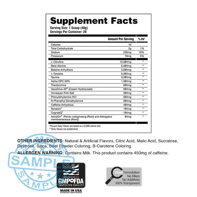 SAMPLE-US Apollon Nutrition Hooligan V51 Extreme Pre-Workout (40g per serving) Samples