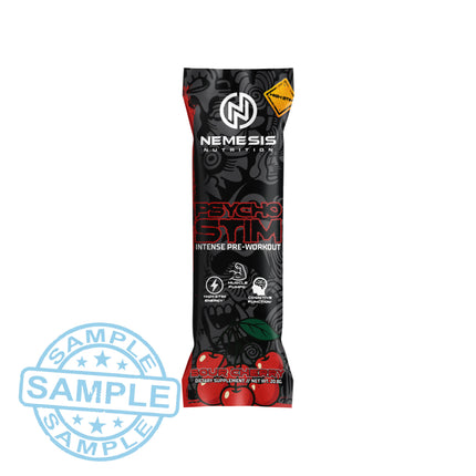 SAMPLE-US: Nemesis Nutrition Psycho Stim High Stim Pre-Workout (US Import) Sour Cherry Samples
