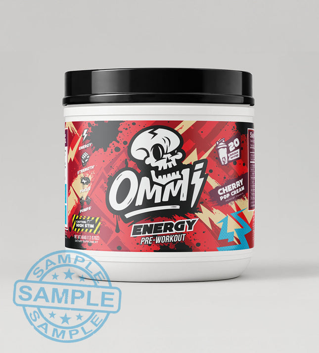 SAMPLE-US: OMMI Energy All in One High Stim Pre-Workout (Single Serving) - Cherry Pop Cream - Samples