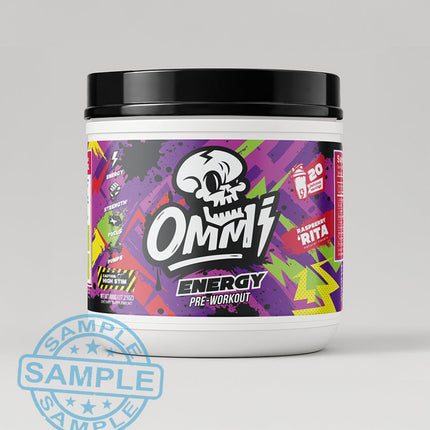 SAMPLE-US: OMMI Energy All in One High Stim Pre-Workout (Single Serving) - Raspberry Rita - Samples