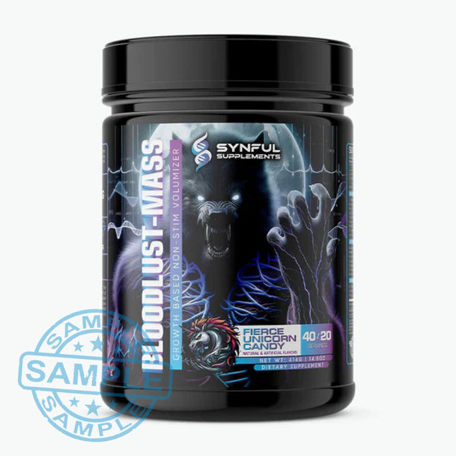 SAMPLE-US: Synful Supplements BLOODLUST MASS – EXTREME PUMPS & MUSCLE VOLUME (Single Serving) - Samples