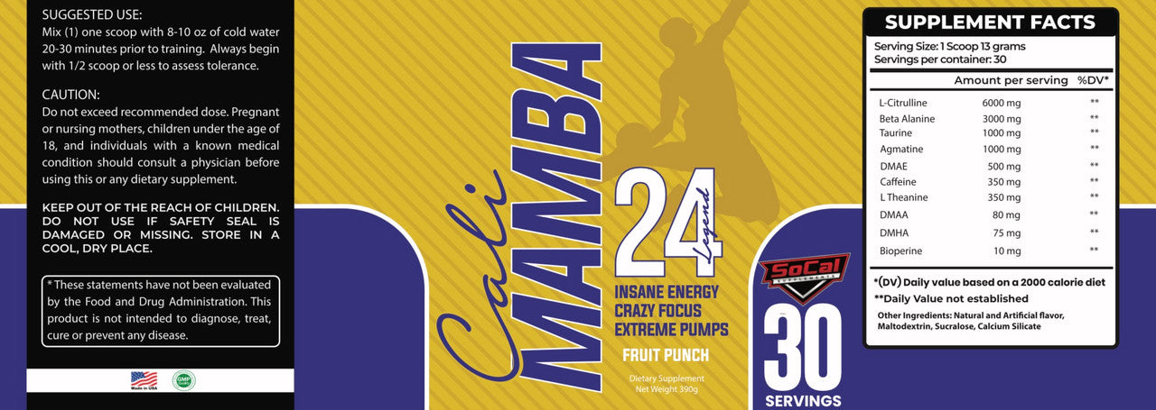 So Cal Supplements CALI MAMBA Pre-Workout (US Import)