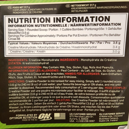 Optimum Nutrition Micronized Creatine 93 Servings