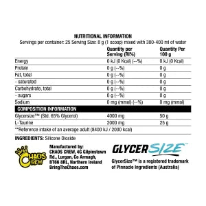 Chaos Crew Glycer Swell Stimulant Free Pre-Workout 200g